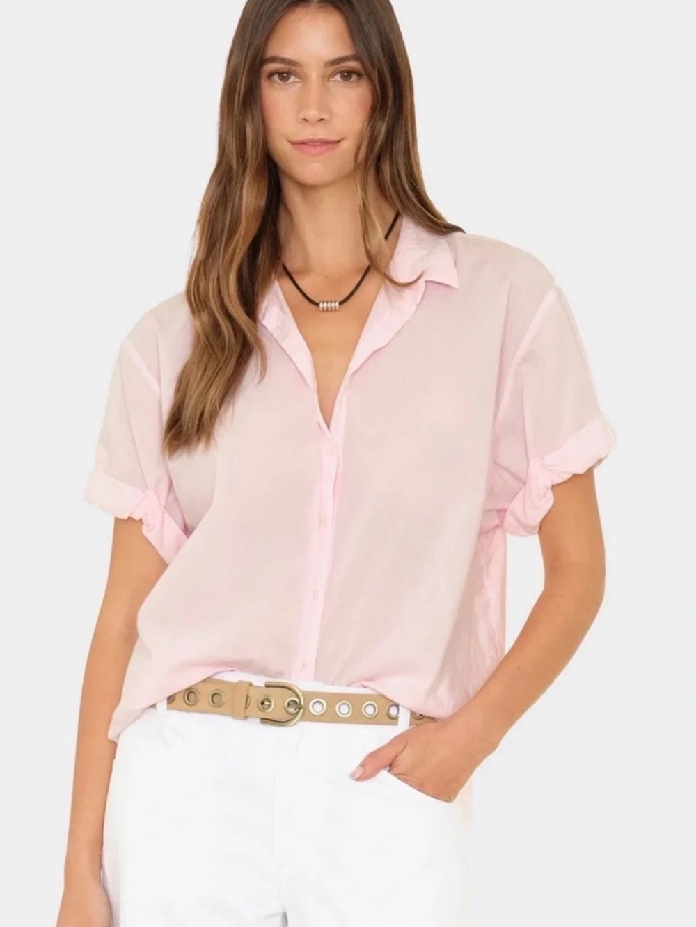 XIRENA WMNS CHANNING BLOUSE TOP 100% COTTON PINK SIZE SMALL